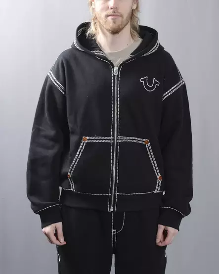 True Religion Super QT Cinched hupparitakki - musta - Miesten Hupparit - 110020 - 1