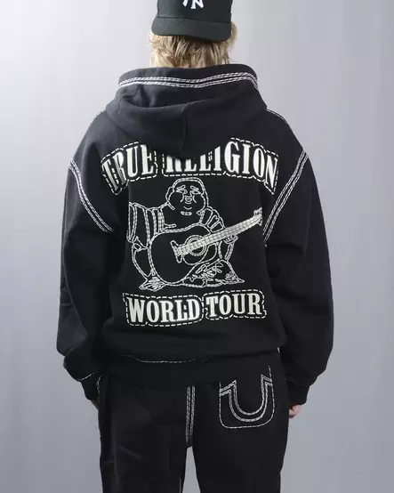 True Religion Super QT Cinched hupparitakki - musta - Miesten Hupparit - 110020 - 2