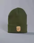 Tampere Leather Badge Long Olive Beanie - Beanies - GG1501KC-LBDTR-800 - 1