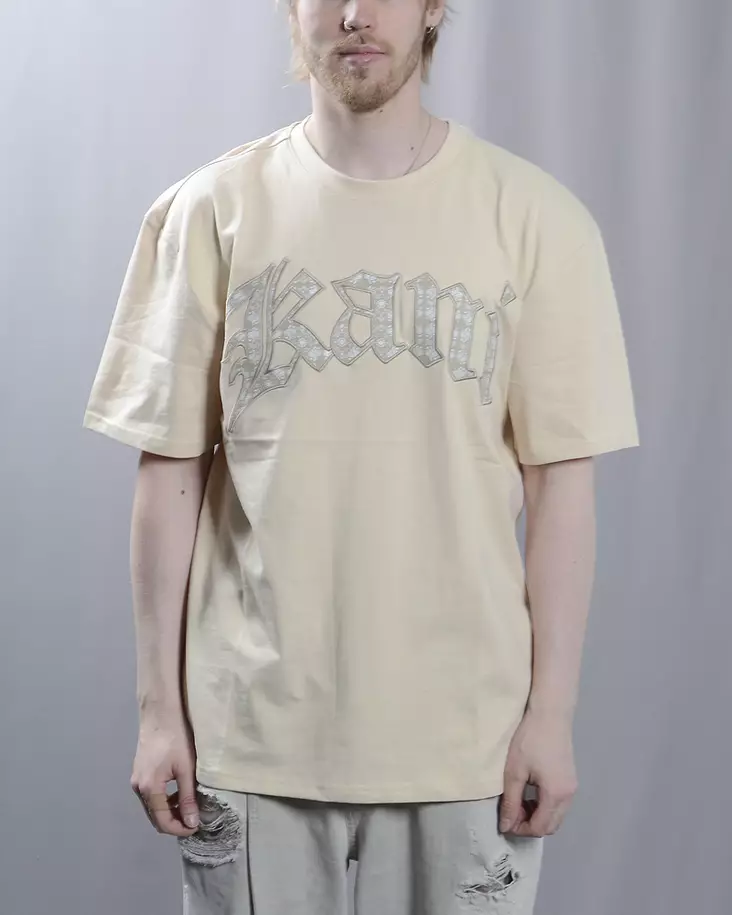 Karl Kani Paisley beige  t-paita applikoidulla Kani paisley logolla - Mens t-shirts - PD00005350 - 1