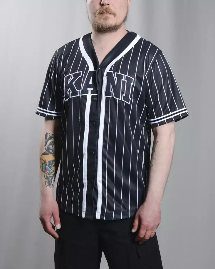 Karl Kani Serif Pinstripe Baseball Shirt - Miesten T-paidat - 6033360 - 1