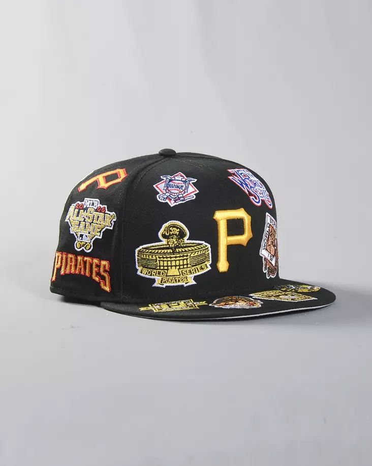New Era 59FIFTY All Over Logo Pittsburgh Pirates Fitted - Lippikset - 60803400 - 1