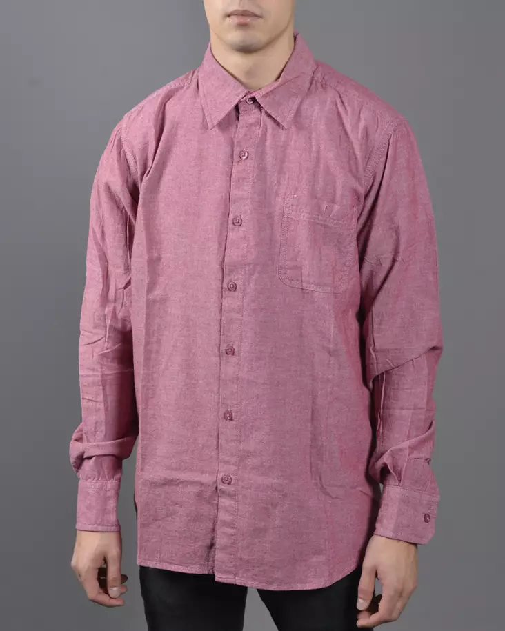 Urban Classics Chambray Shirt - Mens Collar Shirts - TB410 - 1