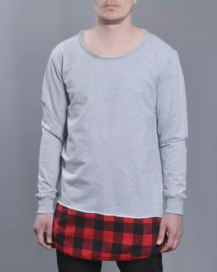 Urban Classics Long Flanel B.O.E. Crew - Miesten Collegepaidat - TB1250 - 1