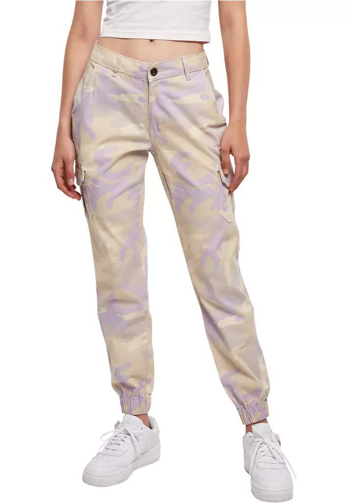 Ladies High Waist Camo Cargo Pants - - TB3047-552 - 1