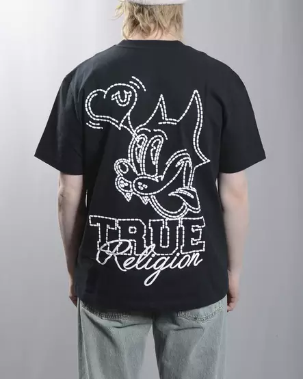 True Religion SS Puff Cat T-paita - Musta - Miesten T-paidat - 109773 - 1