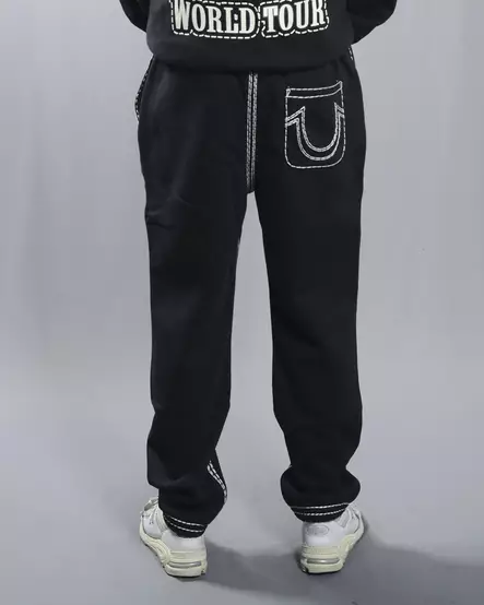 True Religion Super QT Jogger Collegehousut - Musta - Miesten Housut - 110305 - 2