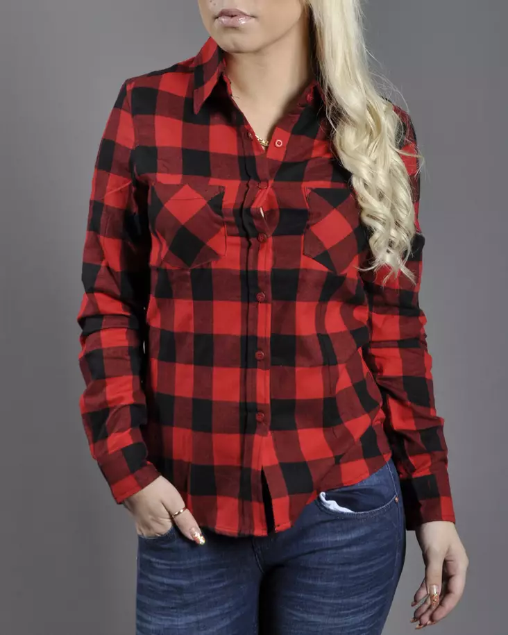 Ladies Checked Flanell Shirt - Ladies Collar Shirts - TB388 - 1