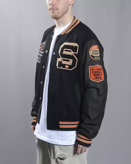 Schott NYC Teddy Avec Badges Jacket - Mens Jackets - LCTEDDYBD-9999 - 2