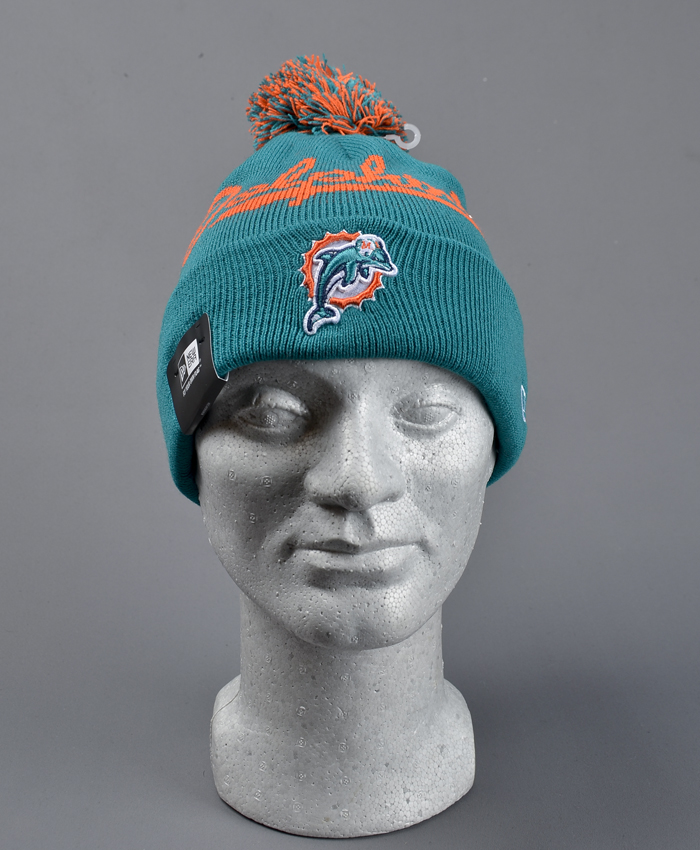 New Era Bobble Script Dolphins Beanie - Beanies - NE2022MD - 1